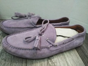 Ralph Lauren Shoes 9D Purple Calf Suede Harold Tassel Loafers Italy (READ) - Picture 1 of 22