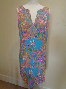 LILLY PULITZER BRAND NEW 'GABBY SHIFT' MULTI COLOURED SLEEVELESS DRESS - SIZE 14 - Picture 1 of 8