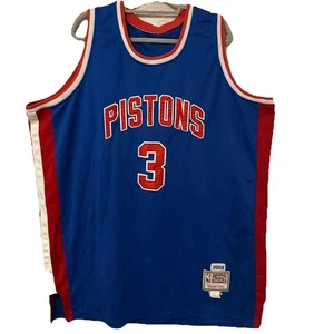 DETROIT PISTONS #3 Ben Wallace 2003 NBA SEWN JERSEY HARDWOOD CLASSIC MEN 58 4XL - Picture 1 of 12
