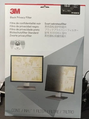 3M Privacy Filter for 19" Widescreen Monitor (PF190W1B) 10.05" X 16.06"-Open Box - Image 1 of 4