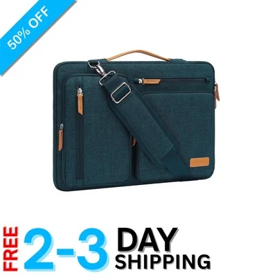 Bolsa de ombro para laptop 15,6 polegadas com 4 bolsos com zíper - 360 proteção verde-azulado - Imagem 1 de 4