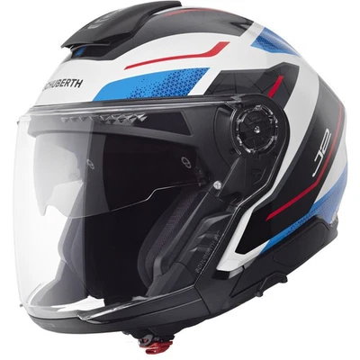 Motorrad Helm 63 (XXL) - Schuberth Jethelm J2 Sigma - weiß-schwarz-blau-rot - Bild 1 von 4