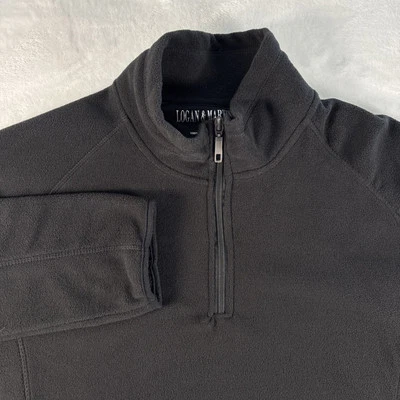 Jaqueta Pulôver de Lã Logan & Martin 1/4 Zíper Masculina Tamanho M Preta Bolsos Sem Etiqueta - Imagem 1 de 4