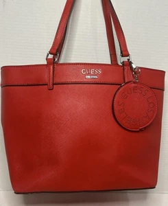 Guess Los Angeles Tote Bag Purse With Detachable Coin Purse Red - Picture 1 of 11