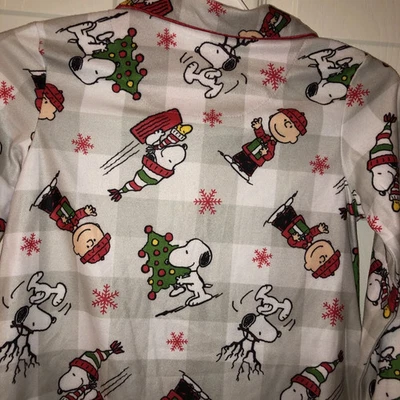 Camisón polar de Navidad Peanuts Girls gris blanco Charlie Brown Snoopy S 4-5 Foto 1 de 2