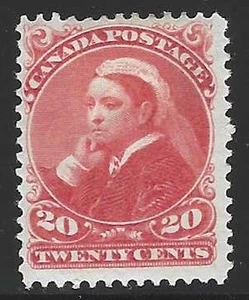Canadá, 1893, Scott #46, 20c bermellón, como nuevo, color nítido, O.G., con bisagras - Imagen 1 de 2