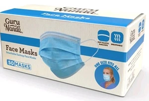 2000 Guru Nanda 3-Ply Disposable Face Mask With Ear loop For Home Office School - Picture 1 of 6