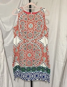 London Times Sleeveless Dress Geometric Medallion Pattern Women's Size 10 - Picture 1 of 9