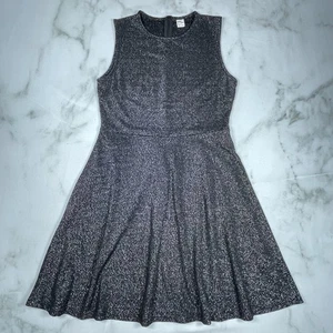 Womens Baby Doll Sparkle Glitter Sleeveless Stretch Mini Dress Black US Size M - Picture 1 of 12