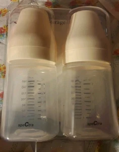Spectra Wide Neck Baby Storage Bottles Compatible Spectra Breast Milk Pump 2-pk - Picture 1 of 5