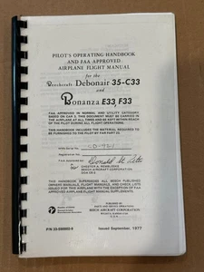 Beechcraft Debonair 35-C33 Bonanza E33, F33 Bedienungsanleitung Handbuch - Bild 1 von 6