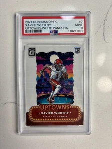 2024 Optic Xavier Worthy Uptowns White Pandora /25 PSA 9 - Bild 1 von 2