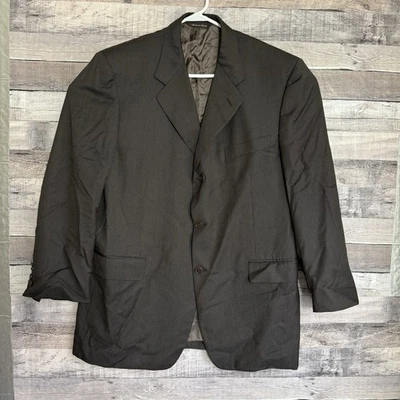 Traje Blazer Chaqueta Canali John Craig Gris Rayas Hecho en Italia Lana 56R Foto 1 de 4