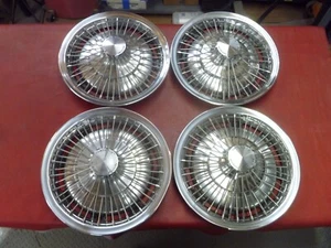 VINTAGE NOS 1970-76 CHEVY CHEVELLE NOVA SS WIRE HUBCAPS WHEEL COVERS - Picture 1 of 13
