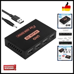 HDMI Splitter 4K 1x4, HDMI Verteiler 4 Monitore Gleichzeitig, Splitter 1 In 4... - Bild 1 von 9