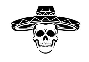 Schablone " Skull Mexikaner" auf A4 - Bild 1 von 1