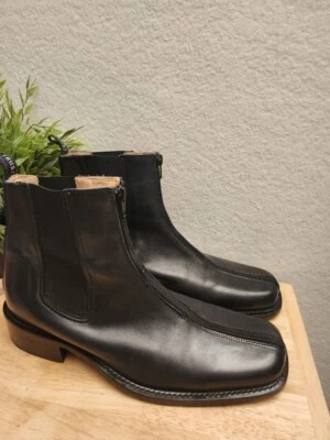MOSCHINO Hombres 11 EU 44 Vero Cuoio Clásico Chelsea Puntera Botas de Cuero Negro Foto 1 de 4