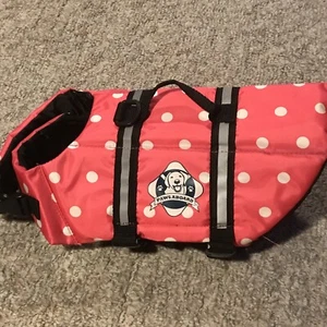 Paws Aboard Doggy Life Jacket Small Pink White Polka Dots Brand New W/O Package - Picture 1 of 10