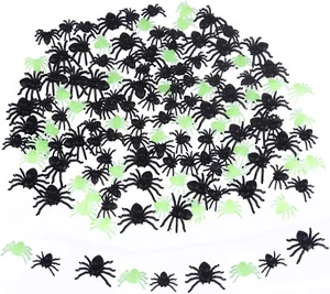 500pcs Mini Fake Spiders Plastic Realistic Spider Black and Luminous - Picture 1 of 6