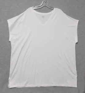 Lands' End weißes Tunika Oberteil Damen Plus 3X 24W-26W Kurzarm T-Shirt - Bild 1 von 8
