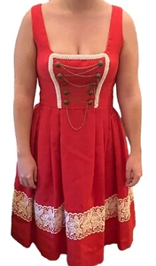 Handmade Vintage Dirndl Dress Womens Small German Red Charivari Oktoberfest - Picture 1 of 12