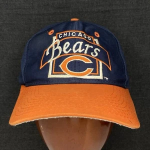 Vintage Chicago Bears TJJILI Spellout Snapback Hat Cap Team NFL Orange/Navy - Picture 1 of 23