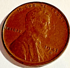 1941 D Penny Lincoln Wheat Mispunched L (Liberty) on rim - Bild 1 von 7