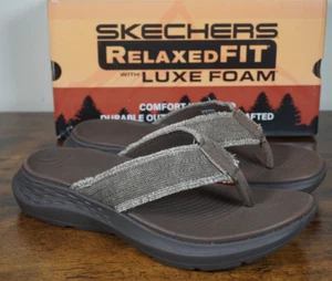 Sketchers Parson Relaxed Fit SD Brown Flip Flop Sandals Vegan Thong Men's Size 7 - Picture 1 of 7