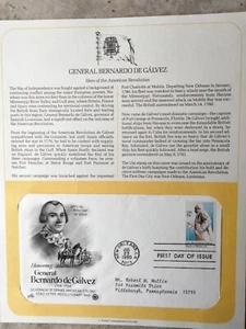 Postal Society First Day Cover FDC stamp # 1826 15 cent General Galvez 1980 - Picture 1 of 1
