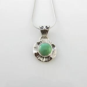 Colgante gota turquesa verde plata esterlina hecho a mano único en su clase - Imagen 1 de 4