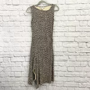 Abito donna DVF Diane von Furstenberg taglia 4 senza maniche 100% seta marrone nero - Foto 1 di 7