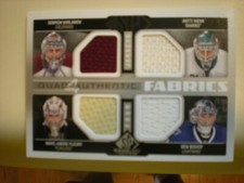 2014-15 UD SP GAME USED FLEURY BISHOP VARLAMOV NIEMI QUAD AUTHENTIC FABRICS #AF4