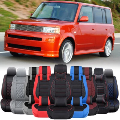 Deluxe Top PU Leather Car Seat Covers 2/5-Seat Cushion For Scion tC xB xA Base - Image 1 of 4