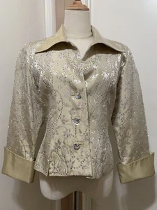 JS Collections Embellished Formal evening blazer Jacket Size 8 - Picture 1 of 10