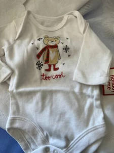 HOLIDAY TIME-SIZE NEWBORN WHITE LONG SLEEVES BODYSUIT FOR BABY GIRL - Picture 1 of 1