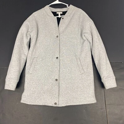 Leith Women's Gray Coat Jacket Cotton Size M Comfort Pockets Sweater Casual - Image 1 of 4
