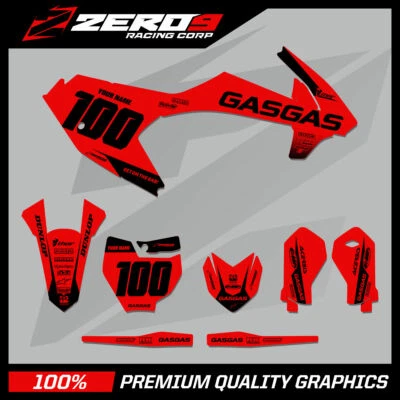 CUSTOM MX GRAPHICS KIT MOTOCROSS: GASGAS MC 50 MC 65 2021 - 2022 BLOCK RED/BLK - Image 1 of 4