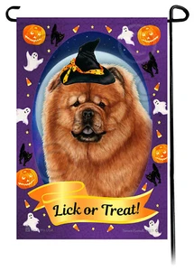 Halloween Garten Flagge - Red Chow Chow - Bild 1 von 1