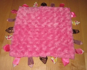 Anilane Designs Pink Brown Baby Blanket Lovey - Picture 1 of 3