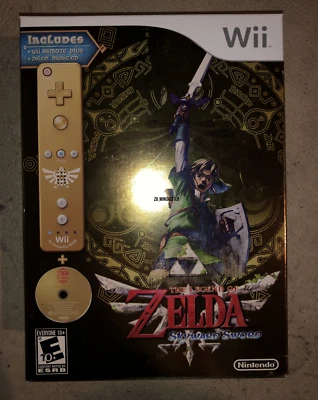 sealed The Legend of Zelda Skyward Sword Wii BUNDLE Gold Remote OST CD Nintendo - Image 1 of 4