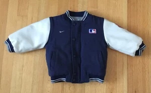 Nike Major League Baseball Reversible Zip Snap Up Winter Jacket Youth Size 2T - Picture 1 of 5