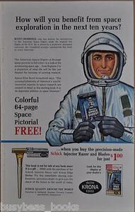 1963 SCHICK RAZOR advertisement, Astronaut, injector razor, space book offer - Picture 1 of 3