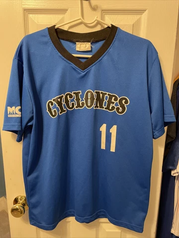 Brooklyn cyclones baseball men’s blue jersey size Large Cover