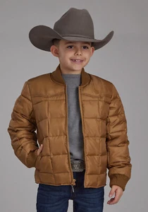 Roper Kids Boys Poly Fill Western Caramel 100% Polyester Softshell Jacket - Picture 1 of 4