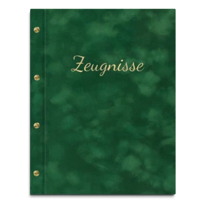 Zeugnismappe mit Samtoberfläche, versch. Farben, inkl. Prägeschrift in gold - Picture 1 of 17
