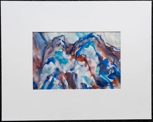 ESTHER YUCHT, ISRAEL 1970, Expressionismus, Landschaft Aquarell, SEHR SCHÖN! RAR - Bild 1 von 2