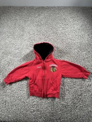 CHICAGO BLACKHAWKS REEBOK Face Off Collection TODDLER SIZE 2T Zip Up HOODIE VGC - Image 1 of 4