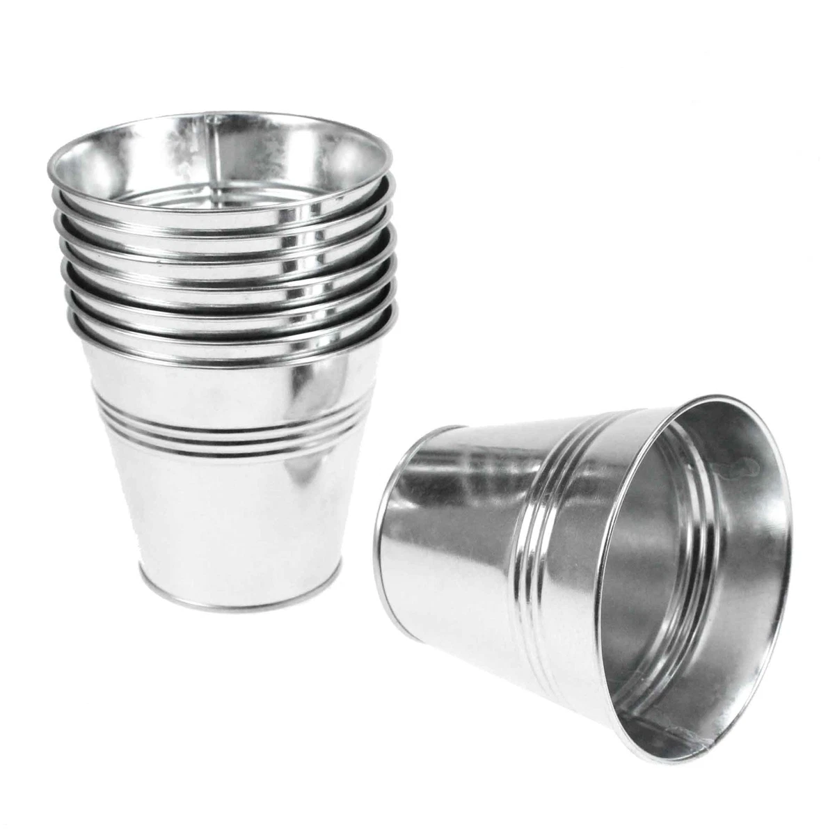 Putuo Decor Weihnachts-Metalleimer Set – 5 Kleine Verzinkte Eimer Mit Weihnachtsmotiven, 15 Cm Durchmesser