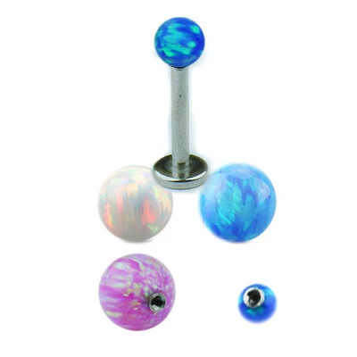 1,2mm Synth Opal Schimmer Kugel Stahl Ohr Helix Tragus Lippen Piercing Labret - Bild 1 von 2