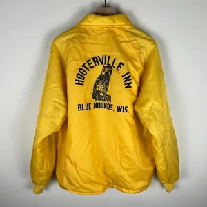 Vintage 80s Hooterville Inn Blue Mounds Wisconsin Coach's Jacket Large 26x29.5 - Picture 1 of 18